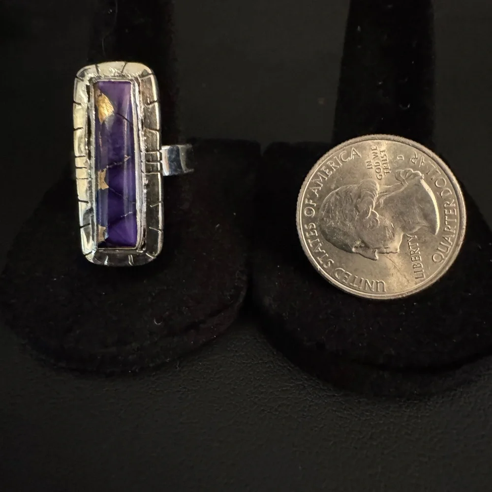 Sterling Silver and blue moon, turquoise‎ Ring size 7